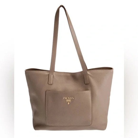 PRADA MILANO Logo Shoulder Hand Tote Bag Leather - Picture 1 of 17